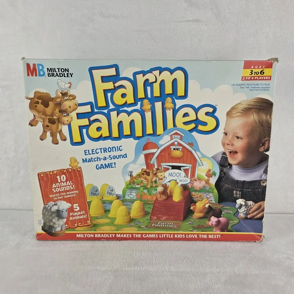 Vintage 1996 Milton Bradley Farm Families Electronic Match A Sound Game Complete